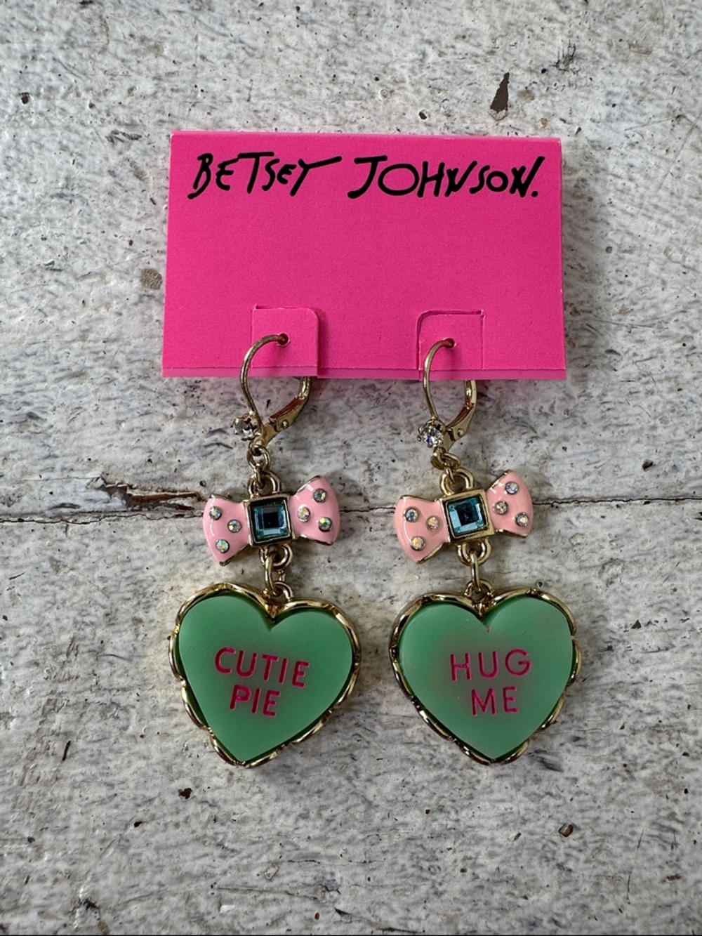 Betsy Johnson Y2k Conversation Heart Deadstock Earrings